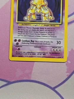 Pokemon Alakazam Base Set Holo Rare LP 1/102 Card Clean Holo 1999 WOTC - Image 4