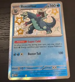 Pokemon Paldean Fates Baxcalibur Holo Rare Card 130/091 NM - Image 1