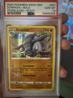 Donphan - Prerelease Staff SWSH067 SWSH: Sword & Shield Promo Cards Holo PSA 10 - Image 1