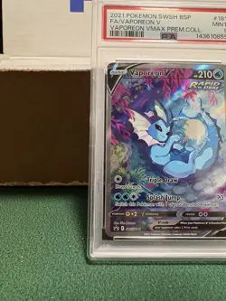 Pokemon TCG: Vaporeon V SWSH181 Premium Collection Promo Full Art - PSA 9, MINT. - Image 5