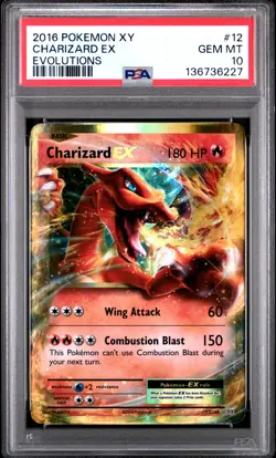 2016 POKEMON XY EVOLUTIONS #12 CHARIZARD EX PSA 10 - Image 1