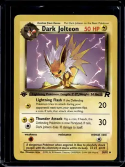2000 Pokemon Team Rocket First Edition Dark Jolteon #38/82 - Image 1