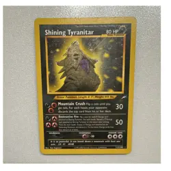 Pokemon TCG Shining Tyranitar Holo Secret Rare 113/105 Neo Destiny 2000 80 HP - Image 1