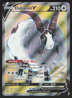 Dubwool V 188/192 Ultra Rare Pokemon TCG Rebel Clash NM - Image 1