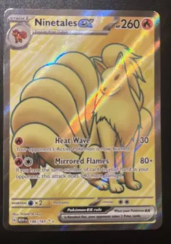 Pokemon 151 ENGLISH - NINETALES EX - ULTRA RARE FULL ART 186/165 NM - Image 1
