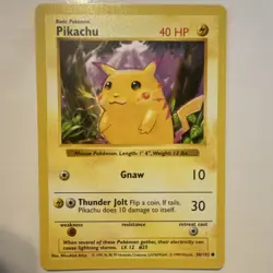 Pokemon Pikachu Red Cheeks Base Set Shadowless 58/102 40 HP Basic Common 1999 - Image 1
