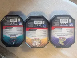Triple Whammy Collector Tins Pokemon TCG Lot Of 3 Factory Sealed - Image 2