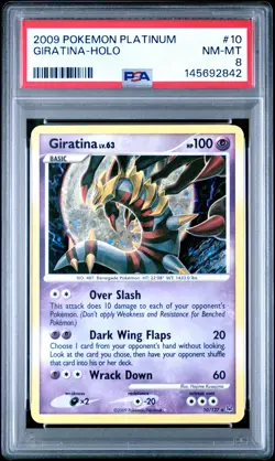2009 POKEMON PLATINUM #10 GIRATINA-HOLO PSA 8 - Image 1