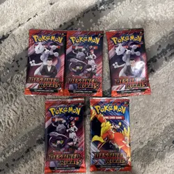 Pokemon TCG 5 Booster Packs Destined Rivals, Sealed - Image 1