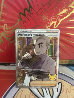 Professor's Research Full Art 024/025 Celebrations Holo Pokemon - Image 1