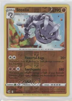 Steelix Reverse Foil Pokemon Sword & Shield Fusion Strike #139 - Image 1