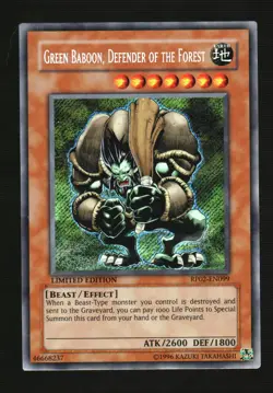 RP02-EN099 Green Baboon, Defender of the Forest Limited Edition - Image 1