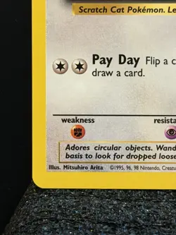 2000 Pokemon Base Set 2 Meowth 80/130 Unlimited LP Common - Image 5