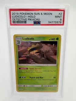2019 POKEMON SUN & MOON DETECTIVE PIKACHU #2 LUDICOLO PSA 9 MINT - Image 1