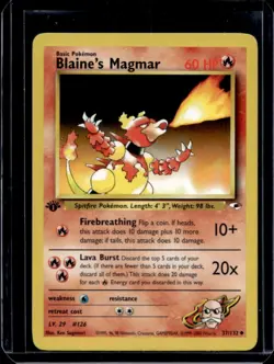2000 Pokemon Gym Heroes 1st Edition Blaine's Magmar #37/132 - Image 1