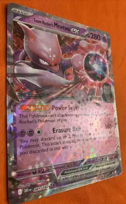 Pokemon Team Rocket's Mewtwo ex 081/182 Destined Rivals Holo Double Rare - NM - Image 2