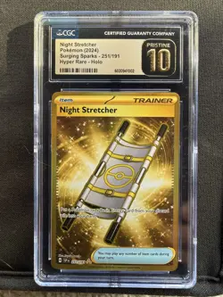 2024 POKEMON SURGING SPARKS HYPER RARE #251 NIGHT STRETCHER CGC 10 PRISTINE - Image 1