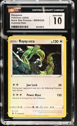 CGC 10 Gem Mint Pokemon TCG Rayquaza Cosmos Holo SWSH029 - Image 1