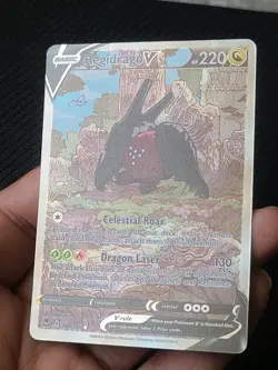 Pokemon Regidrago V 184/195 Silver Tempest Ultra Rare Full Art Holo Basic 220 HP - Image 3