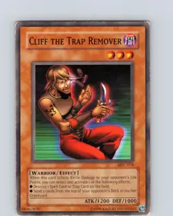 Yu-Gi-Oh Cliff The Trap Remover MFC-078 Unlimited Regular Common Card Played HP - Image 1