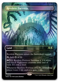 Restless Fortress (Borderless) #305 (Foil) (NM) Wilds of Eldraine WOE Magic MTG - Image 1
