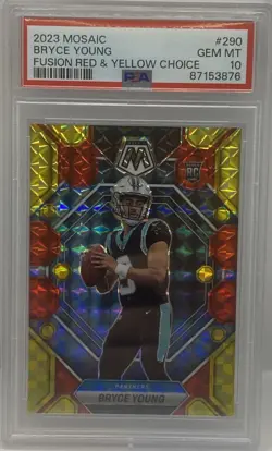 2023 Mosaic Choice Fusion Red & Yellow Prizm #/80 Bryce Young PSA 10 Rookie RC - Image 1