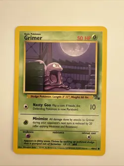 Pokemon TCG Fossil Grimer Card 48/62 LP Condition - Image 1