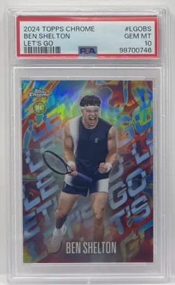 2024 Topps Chrome Ben Shelton Let's Go! RC SP Rookie #LGO-BS PSA 10 GEM SSP - Image 1