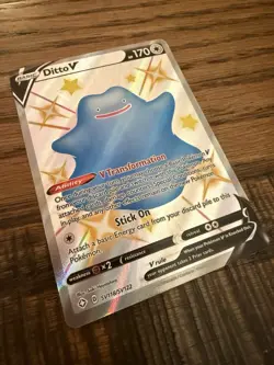 Pokemon Ditto V SV118/SV122 Shining Fates Shiny Vault Full Art Holo HP 170 Card - Image 2