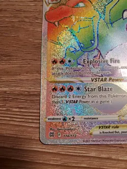 Charizard VSTAR Rainbow 174/172 Brilliant Stars Pokemon Card NM Nice Centering - Image 5