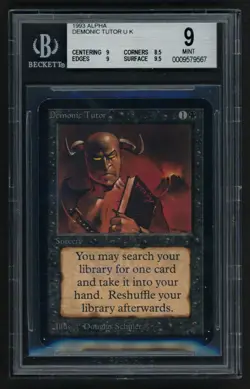 ***BGS 9 Alpha Demonic Tutor*** MTG Alpha Magic Kid Icarus - Image 1