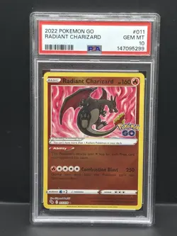 Pokemon 2022 Radiant Charizard 011/078 Pokemon GO GEM MINT PSA 10 - Image 1