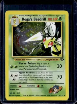 2000 Pokemon Gym Challenge Koga's Beedrill Holo #9/132 - Image 1