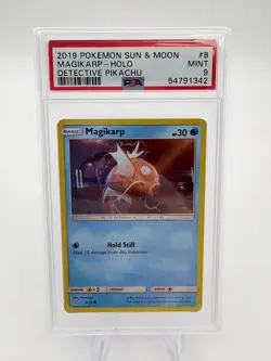 Pokemon 2019 Magikarp Detective Pikachu 8 / 18 Common Holo PSA 9 2019 English - Image 1