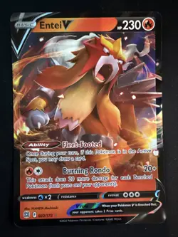 Entei V 022/172 Brilliant Stars Ultra Rare Holo Pokemon NM - Image 1