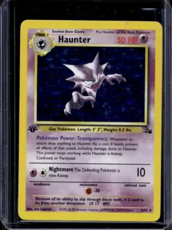 1999 Pokemon Fossil 1st Edition Haunter #6/62 - Image 1