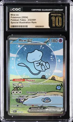 2024 POKEMON PALDEAN FATES SPECIAL ILLUSTRATION RARE #232 MEW EX CGC 10 PRISTINE - Image 1