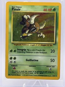 Pinsir No Symbol ERROR Jungle 9/64 Holo Rare Pokemon TCG Vintage LP - Image 1