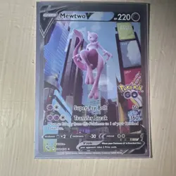 Pokemon TCG Mewtwo V Ultra Rare Holo 030/078 Pokemon GO 220 HP Basic - Image 1