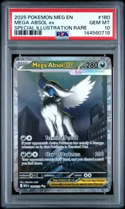 2025 POKEMON MEG EN-MEGA EVOLUTION #180 MEGA ABSOL EX PSA 10 - Image 1