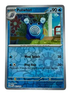 Poliwhirl 061/165 Common 151 Pokemon Reverse Holo Near Mint - Image 1