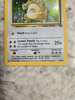Kangaskhan 5/64 Rare Holo Jungle Set Pokemon Vintage LP - Image 5
