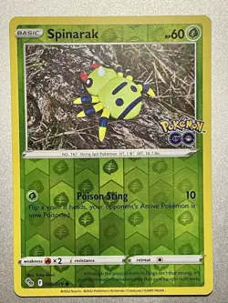Pokemon TCG Spinarak Pokemon Go 006/078 Reverse Holo Common - Image 1