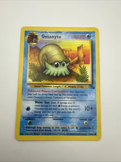 Pokemon TCG Fossil Omanyte Card 52/62 Good Condition - Image 1