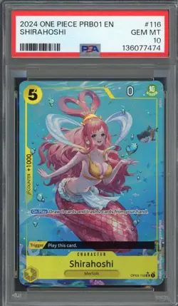 PSA 10 Shirahoshi (Full Art) PRB01 OP03-116 EN One Piece B4 - Image 1