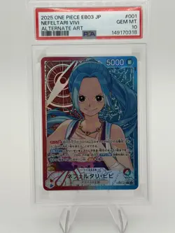 2025 One Piece Nefeltari Vivi EB03-001 Leader Alternate Art PSA 10 Heroines JP - Image 1