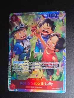 Ace & Sabo & Luffy OP13-007 Super Rare Carrying On His Will One Piece Near Mint - Image 1