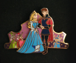 Sleeping Beauty & Prince Phillip & fairies Crown Tiara - Disney Pin HTF + Box - Image 1