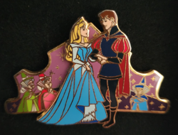 Sleeping Beauty & Prince Phillip & fairies Crown Tiara - Disney Pin HTF + Box - Image 2