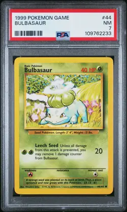 Bulbasaur 1999 Pokemon Game #44 PSA 7 NEW SLAB - Image 1